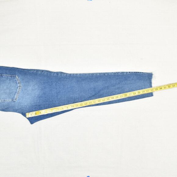 Good American Women's Skinny Jeans Zip Solid Cotton Blend Blue Size 14-18 - Picture 5 of 8